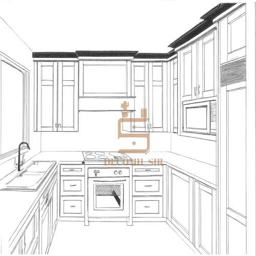 نقشه اجرایی کابینت آشپزخانه